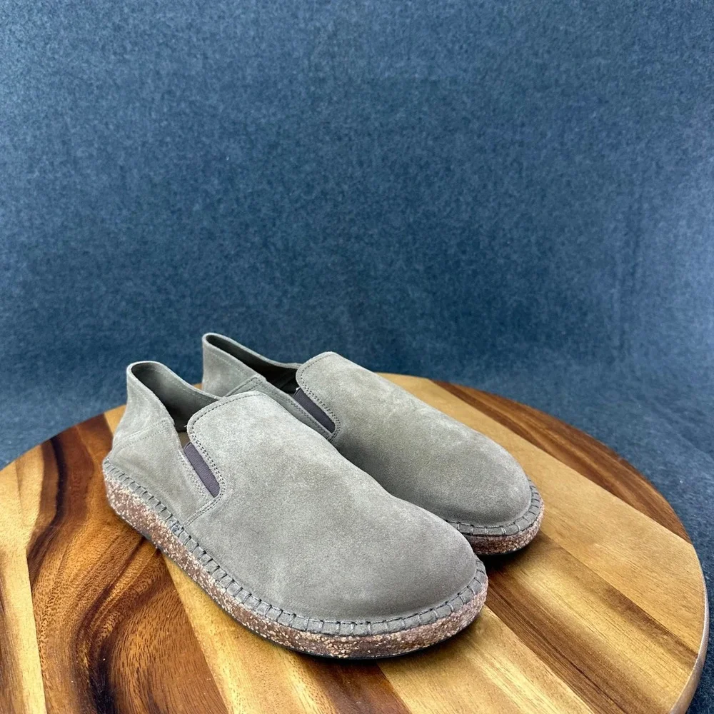 Birkenstock Callan Suede Slip On Shoes Taupe Gray Womens 6 EU 37 Worn Once